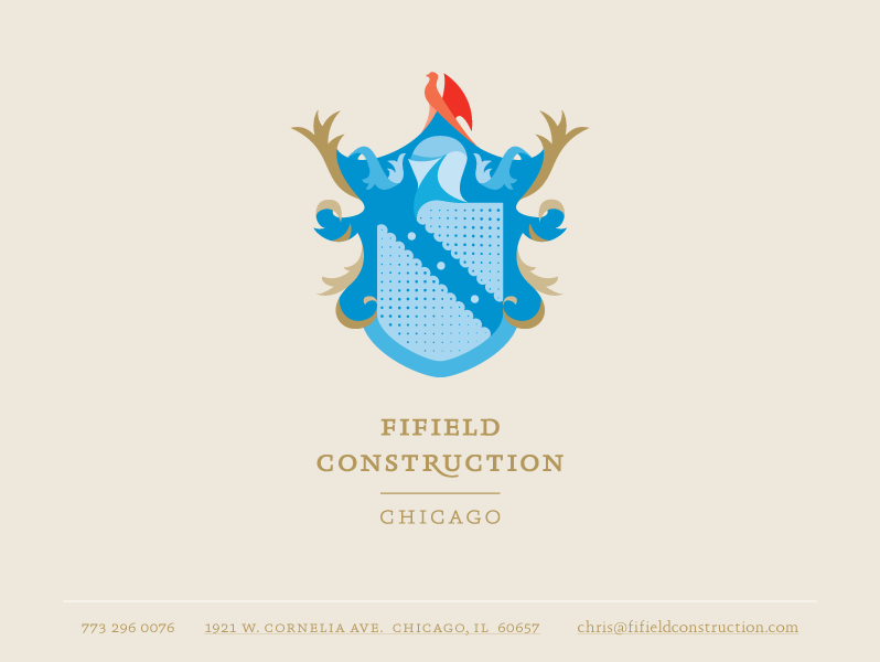 Fifield Construction Logo & Contact Information | 1921 w. cornelia ave.   chicago, il  60657